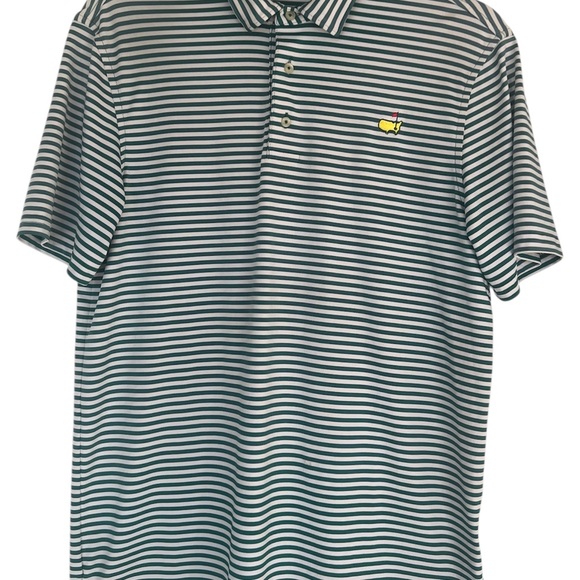 Master’s Kids Classic Green Striped Polo Shirt in Boy’s Size 12-14. EUC - Picture 2 of 8